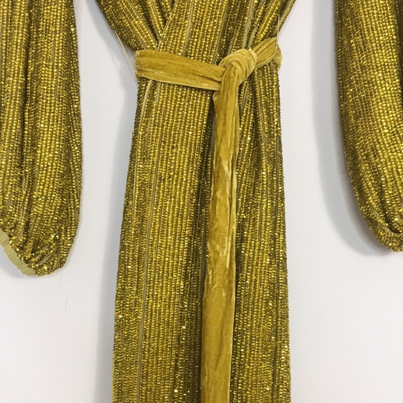 NWT RETROFETE Audrey Sequined Wrap Dress - Picture 9 of 13